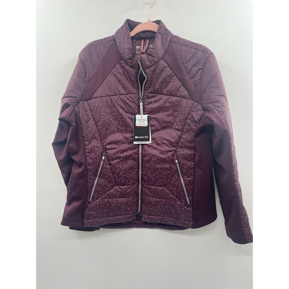 NWT Ariat Lumina Reflective Insulated Zip Jacket Women's XL Burgundy Outdoor‎